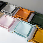 Leather tray catch basin storage box