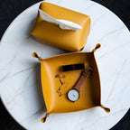 Leather tray catch basin storage box