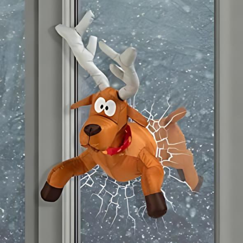 WindowFest | Christmas Window Decoration Santa Reindeer Party Decoration