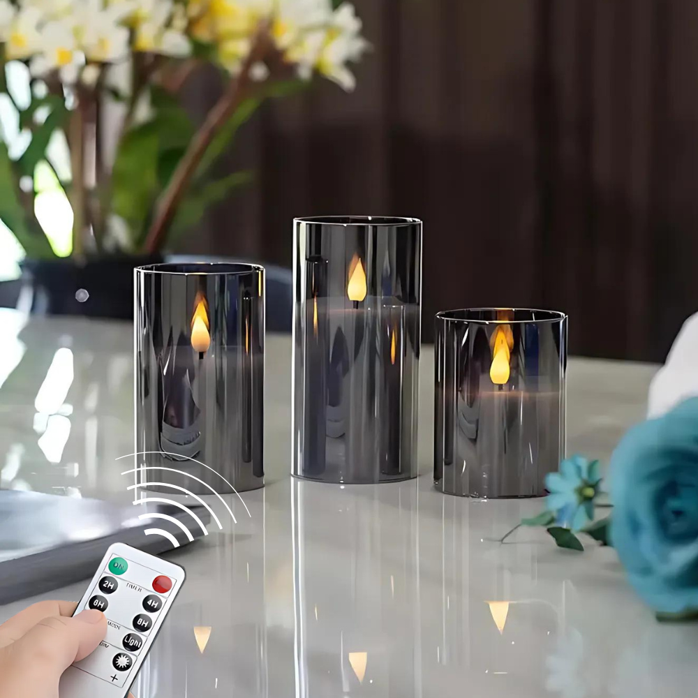 LuxeLumen LED Candle Set | Elegant LED candles with remote control for atmospheric ambiance