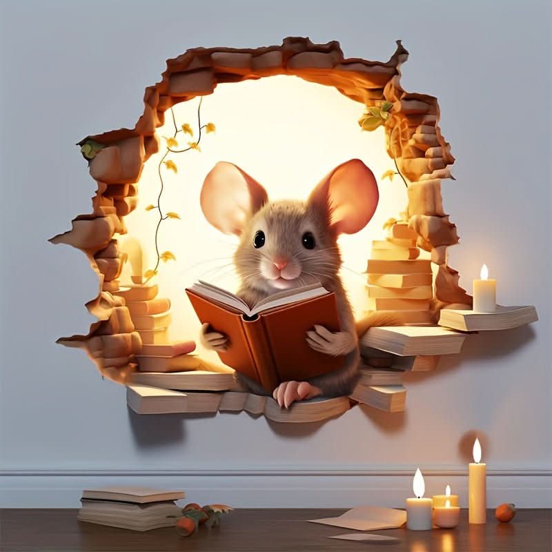 DecoraMice 3D Cartoon Wall Stickers | Adorable Mouse Wall Stickers for Children's Rooms and Living Space Decoration