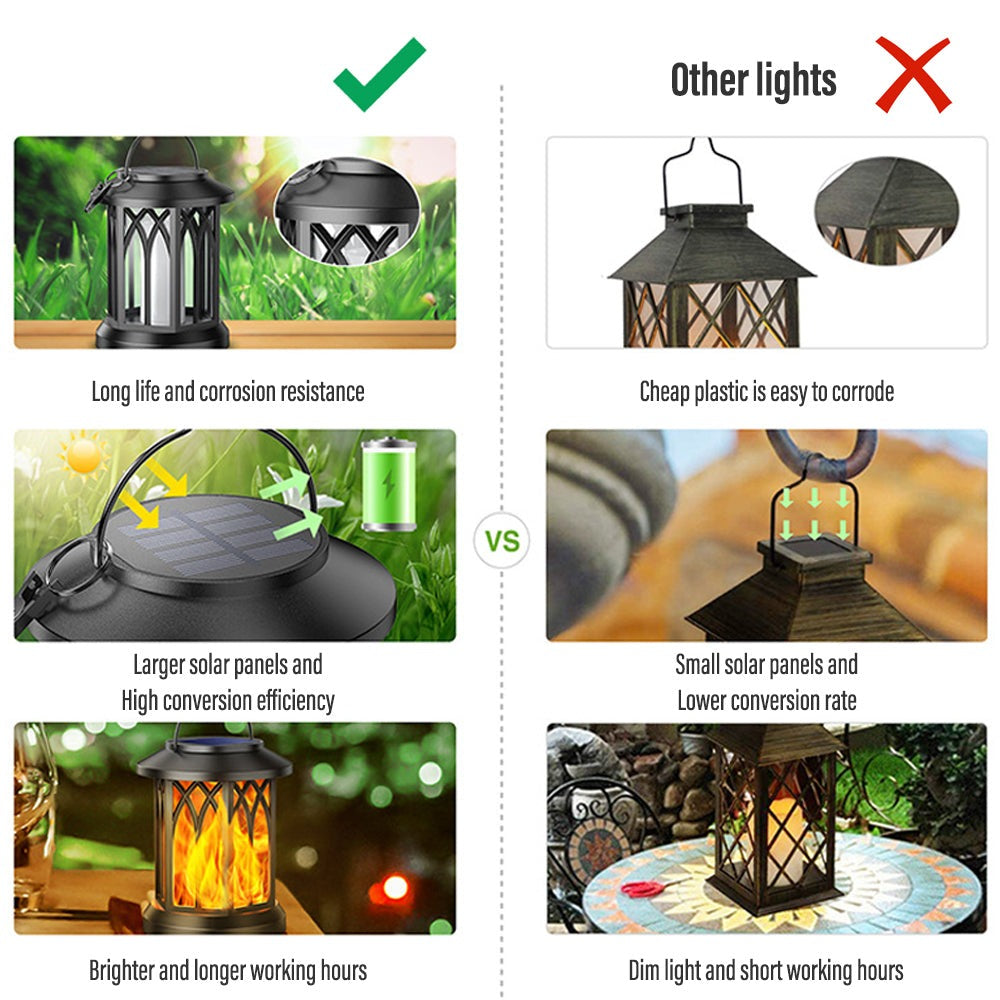 FlameGlow™ - Hanging Solar Flame Lantern (2-Pack)