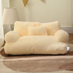 Ergonomic Pet Sofa with Raised Edge & Washable Cover