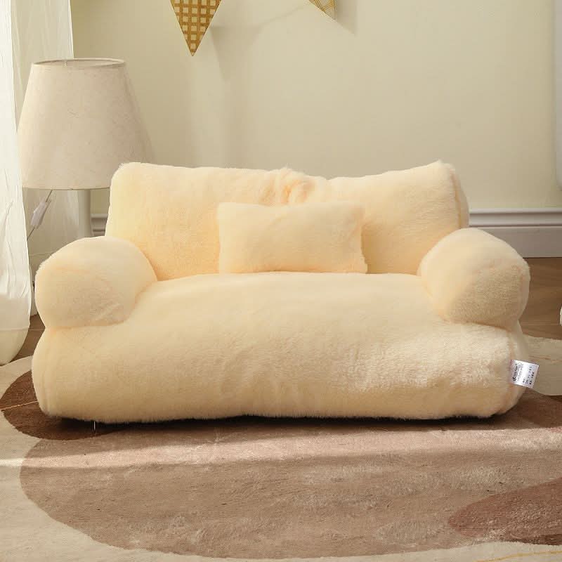 Ergonomic Pet Sofa with Raised Edge & Washable Cover