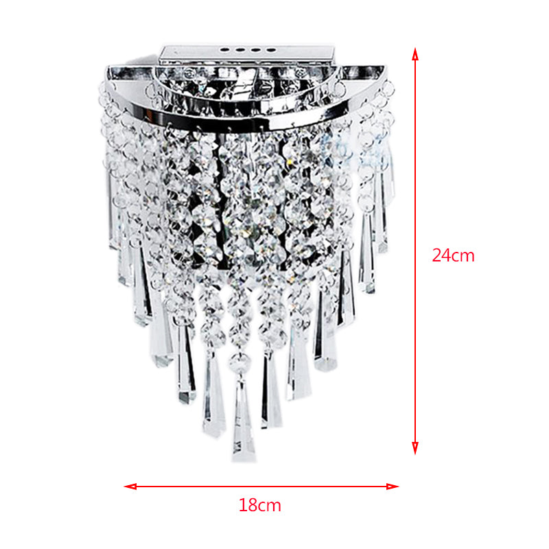 Modern Chrome Crystal Drop Wall Lamps