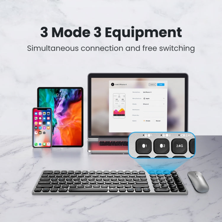 K4500 Wireless Bluetooth Keyboard + Three-Mode Silent Charging Mouse Set