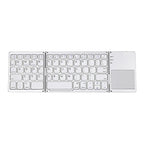 B033 Rechargeable 3-fold foldable 64 Keys Bluetooth Wireless Keyboard with Touchpad (Silver)