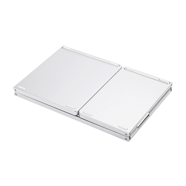 B033 Rechargeable 3-fold foldable 64 Keys Bluetooth Wireless Keyboard with Touchpad (Silver)