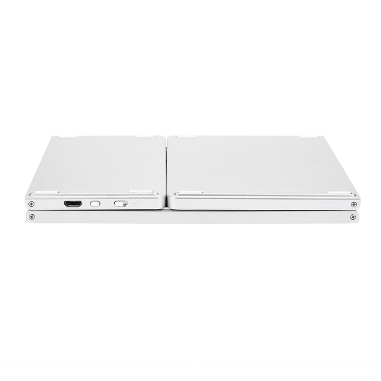 B033 Rechargeable 3-fold foldable 64 Keys Bluetooth Wireless Keyboard with Touchpad (Silver)
