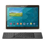 B033 Rechargeable 3-fold foldable 64 Keys Bluetooth Wireless Keyboard with Touchpad (Silver)