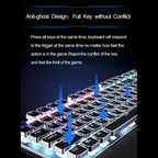 AULA F2088 108 Keys Mixed Light Plating Punk Mechanical Brown Switch Wired USB Gaming Keyboard with Metal Key (Silver)