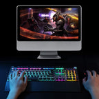 AULA F2088 108 Keys Mixed Light Plating Punk Mechanical Brown Switch Wired USB Gaming Keyboard with Metal Key (Silver)