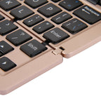 F18 Ultra-slim Rechargeable Portable 58 Key Bluetooth Wireless Keyboard with Holder (Gold)