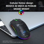 HXSJ T66 7 Button Colorful Lighting Programmable Gaming Wireless Mouse (White)