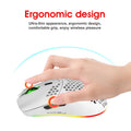 HXSJ T66 7 Button Colorful Lighting Programmable Gaming Wireless Mouse (White)