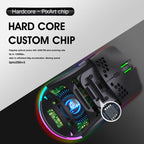 HXSJ T66 7 Button Colorful Lighting Programmable Gaming Wireless Mouse (White)