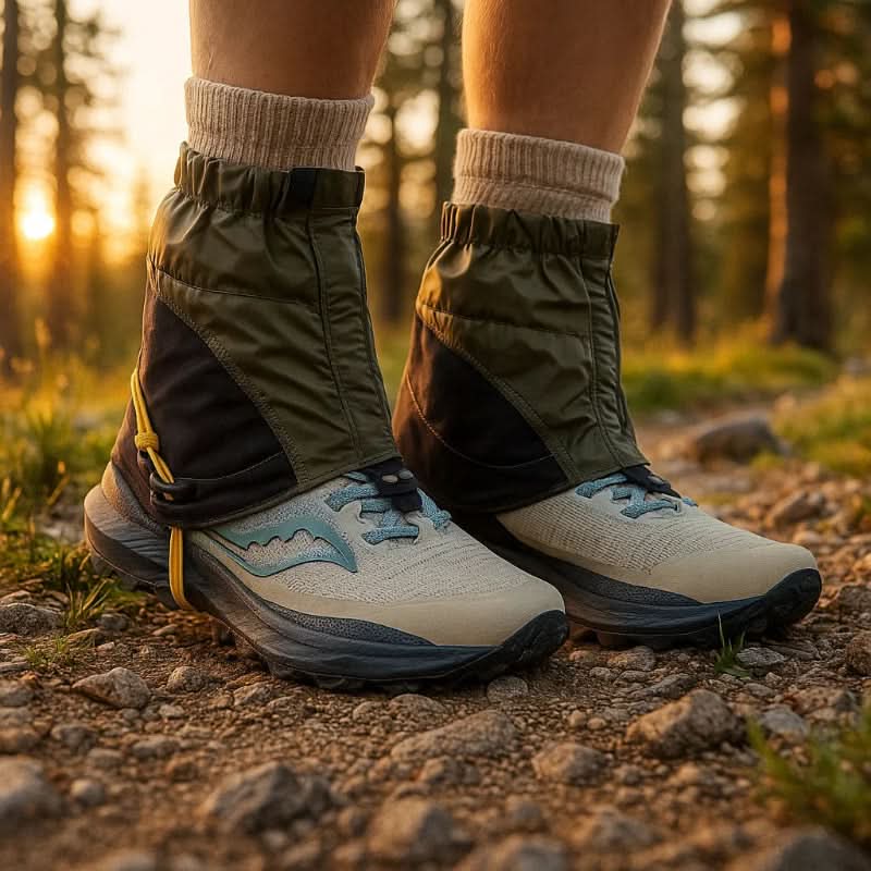 20D waterproof hiking gaiters with extended knee protection