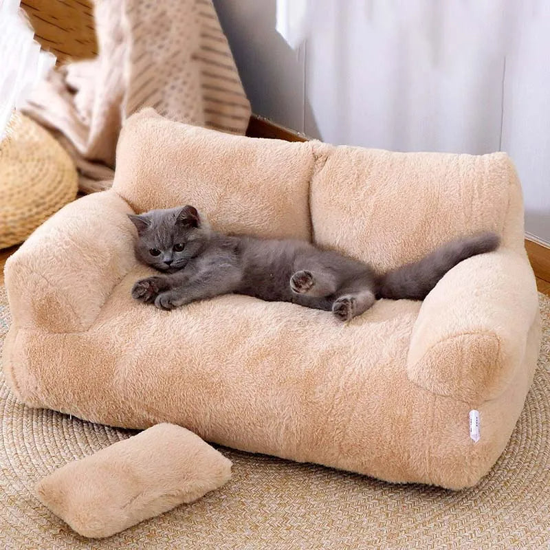 Plush Fleece Dog Sofa Bed for Ultimate Comfort – Spacious and Machine Washable Cat Sofa