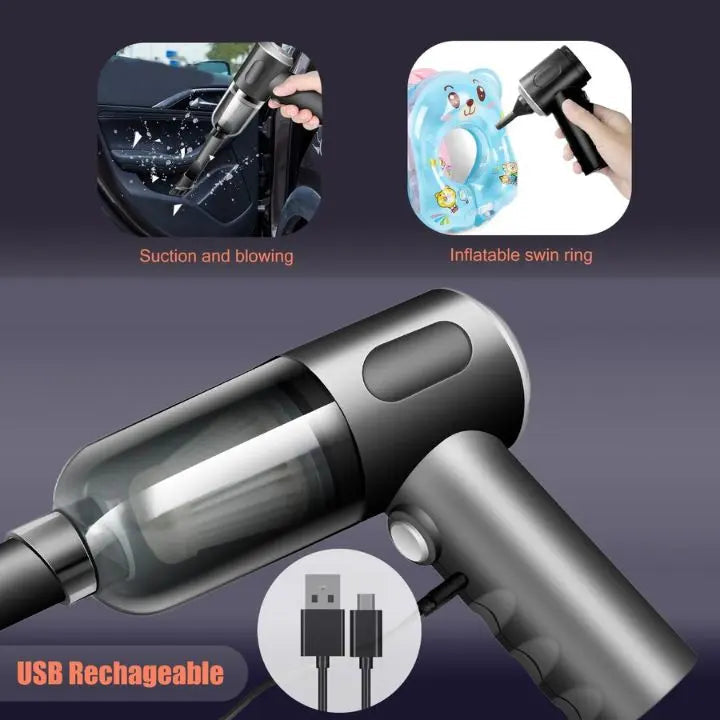 Wireless 3-in-1 Mini Vacuum Cleaner – Vacuuming, Blowing & Brushing in one