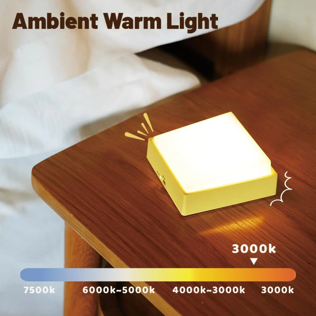 Wireless dimmable night light – Rechargeable with timer & magnet attachment