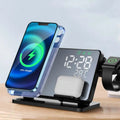 3-in-1 Quick Charge Station | Premium Wireless Fast Charging Docking Station with Alarm Clock | for Apple iPhone, Watch & AirPods
