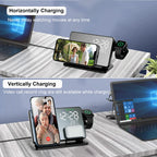 3-in-1 Quick Charge Station | Premium Wireless Fast Charging Docking Station with Alarm Clock | for Apple iPhone, Watch & AirPods