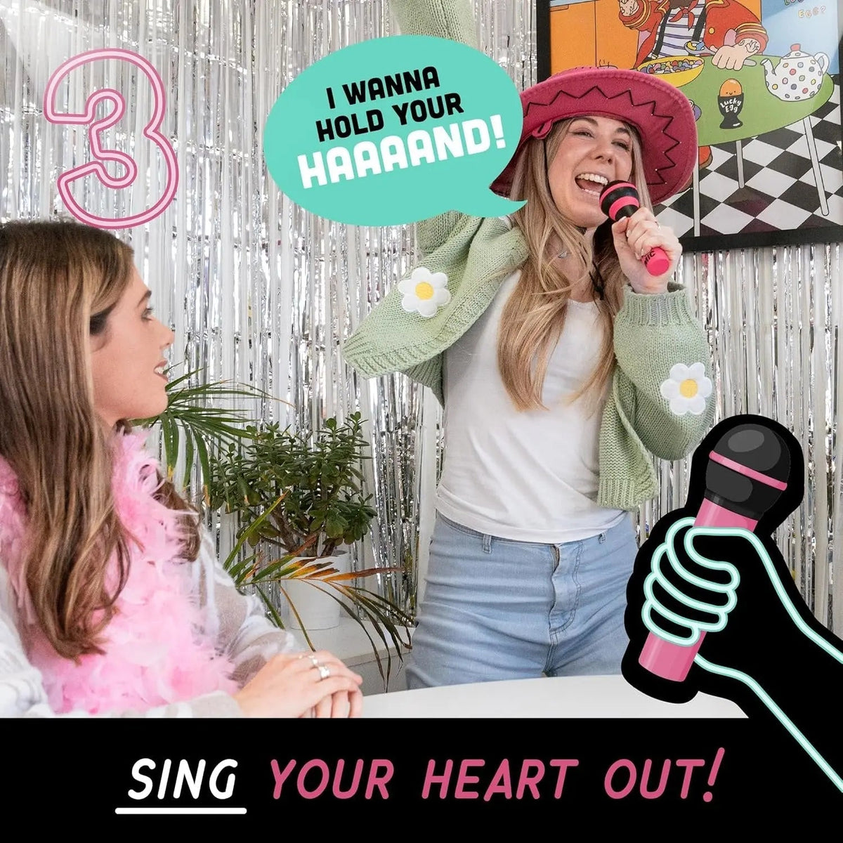 Karaoke party game for non-singers