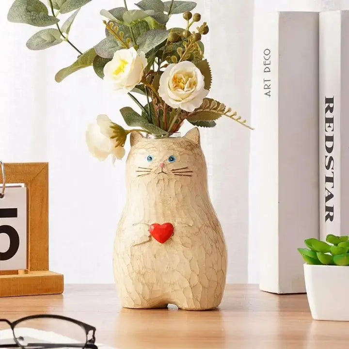 Cat wooden vase – Decor & gift for cat lovers