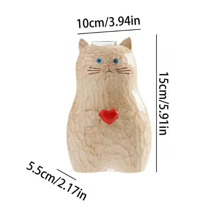 Cat wooden vase – Decor & gift for cat lovers