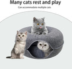 Cat tunnel bed made of wool felt – Play and retreat space