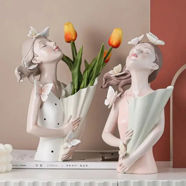Ceramic vase Butterfly girl – Elegant & modern flower vase