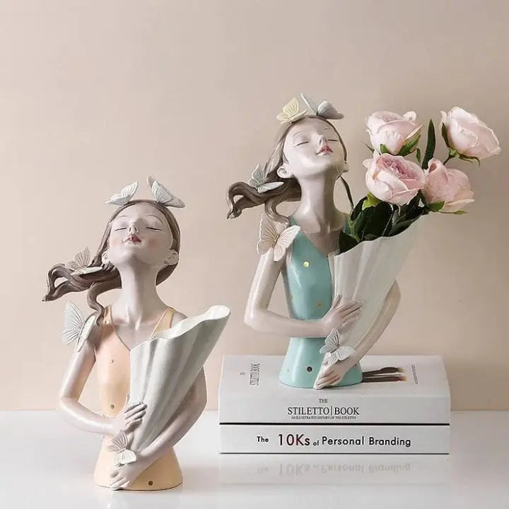 Ceramic vase Butterfly girl – Elegant & modern flower vase