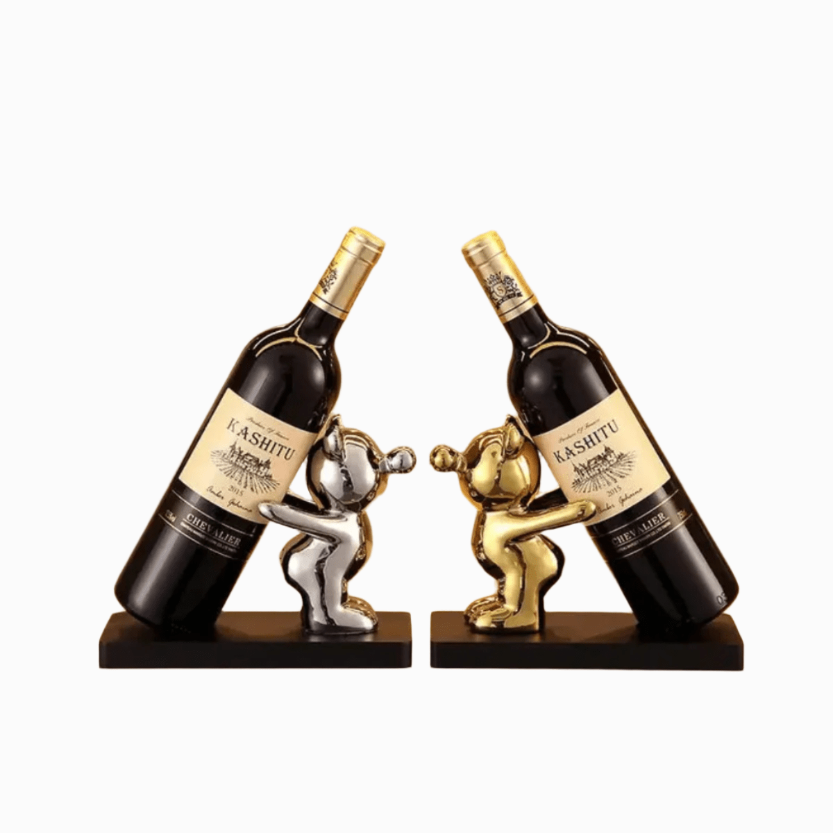 Playful ceramic wine rack in bear design for stylish bottle storage