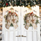 Festivelle Kerst Boogdecoratie – Handgemaakte Deurboog met Sneeuwvlokken & Pailletten, Kleurrijke Feestversiering voor Binnen & Buiten