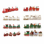 Kersthouten Treindecoratie met Bewegende Trein – Unieke Houten Kerstversiering voor Binnen