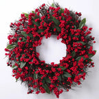 Christmas Wreath with Red Berries and Green Cypress Leaves – Perfect Seasonal Decoration