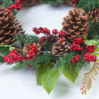 Christmas Wreath with Red Berries and Green Cypress Leaves – Perfect Seasonal Decoration