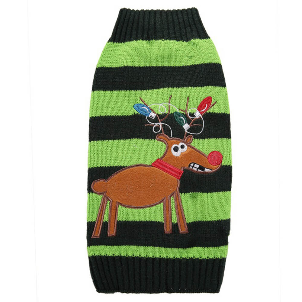 Christmas Sweater for Dogs - Festive Reindeer with Various Prints