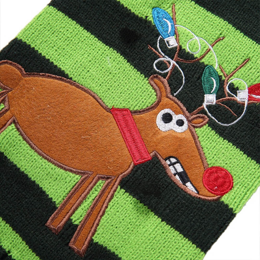 Christmas Sweater for Dogs - Festive Reindeer with Various Prints