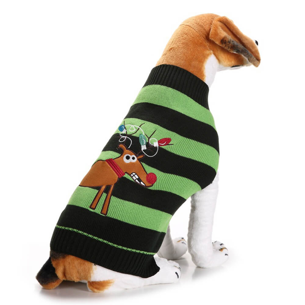 Christmas Sweater for Dogs - Festive Reindeer with Various Prints