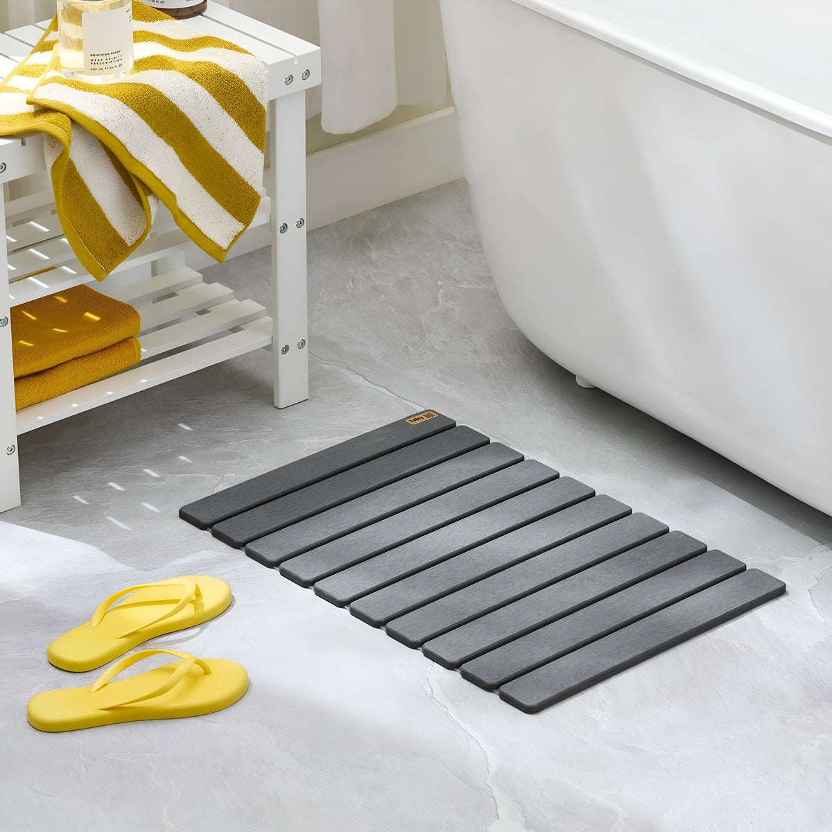 Diatomaceous Earth Bath Mat | Non-slip Bathroom Rug 59x39 cm