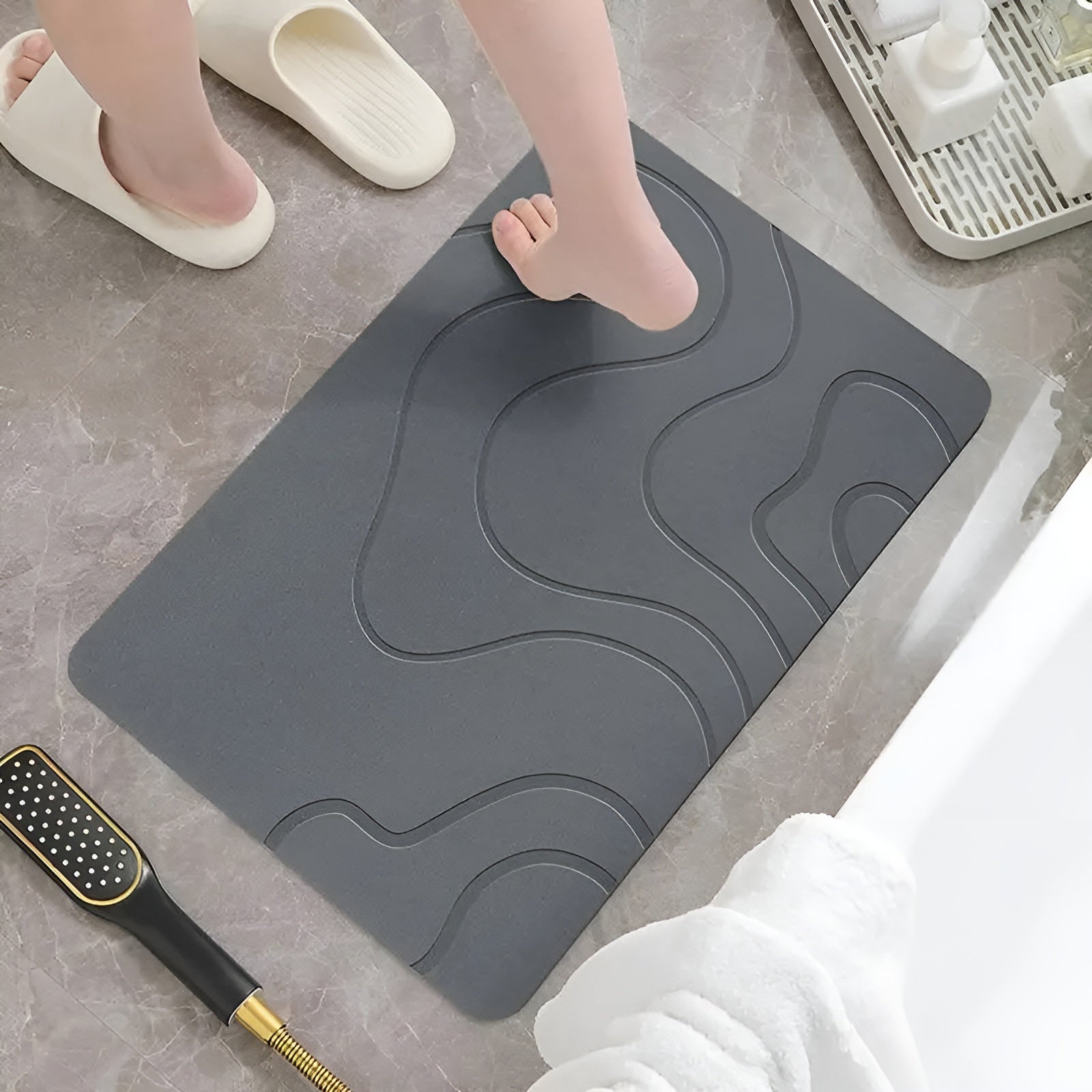Diatomaceous Earth Bath Mat | Non-slip Bathroom Rug 40x60 cm