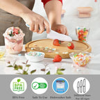 Child-friendly kitchen set with knife, peeler & board