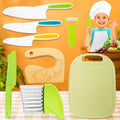 Child-friendly kitchen set with knife, peeler & board