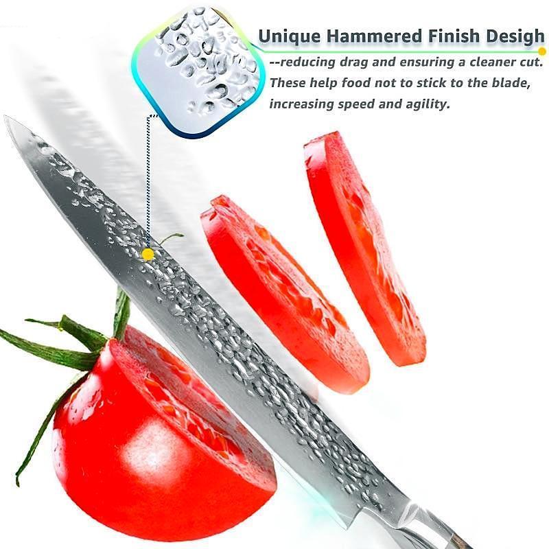 Santoku Japanese Chef Knife 8" Hand sharpened High Carbon Steel Knife