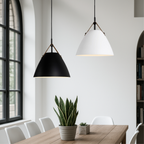 Scandinavian Metal Pendant Lamp with Color Accents and E27 LED Socket