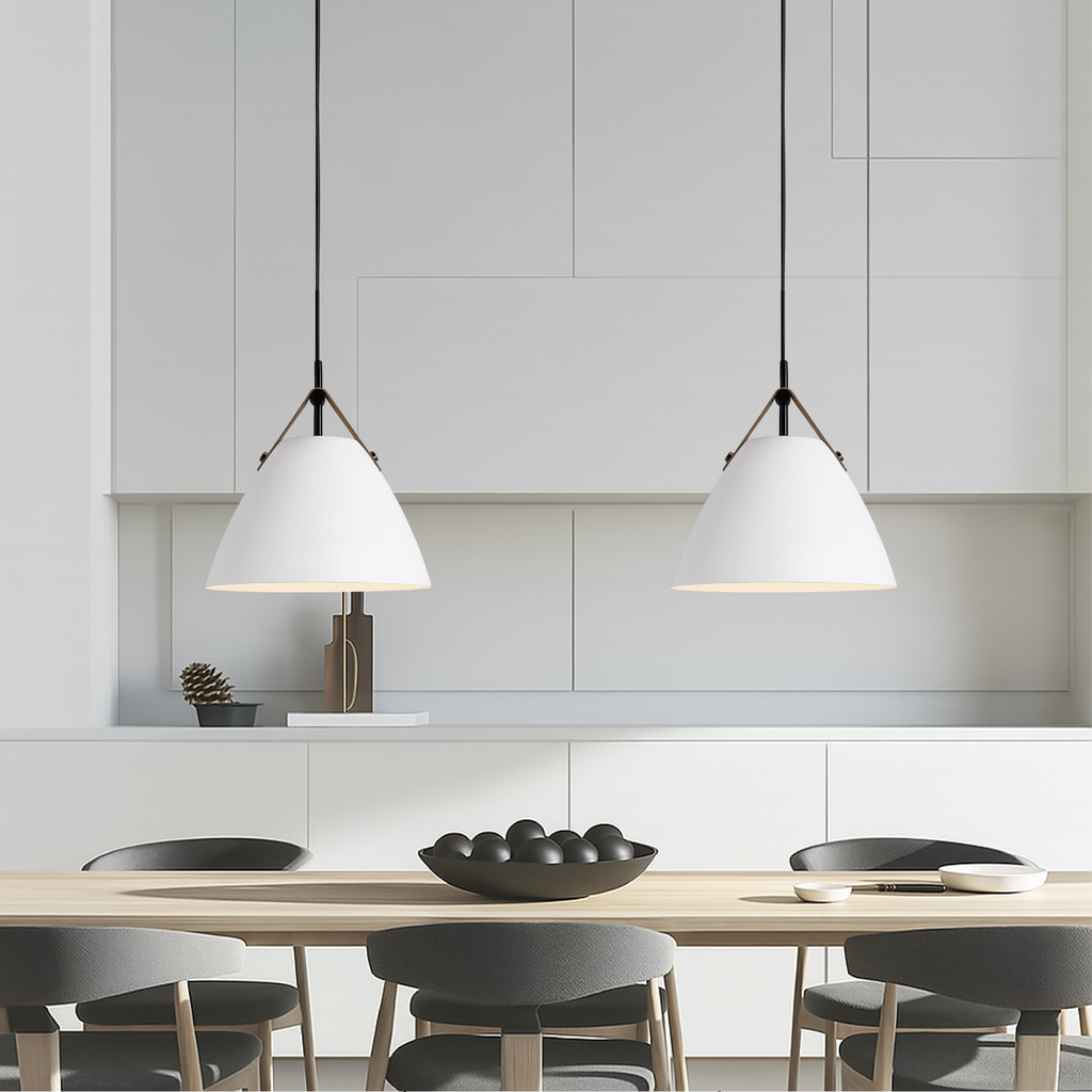 Scandinavian Metal Pendant Lamp with Color Accents and E27 LED Socket