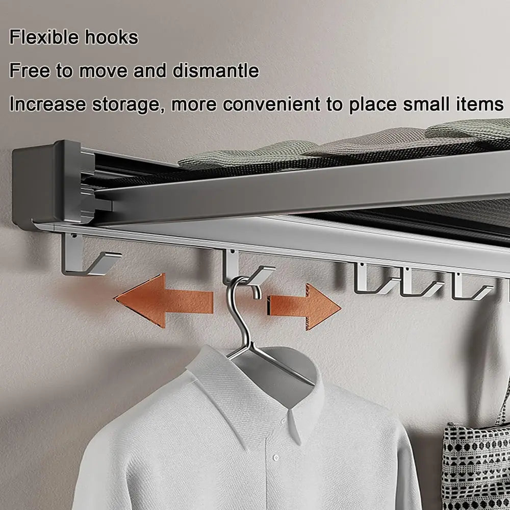 Foldable wall shelf for laundry – space-saving with double drying area