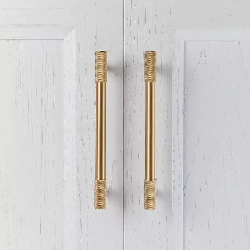 Knurled Tips | Brass Furniture Handle for Kitchen Cabinets