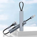 Compact 3-in-1 Fast Charging Cable with Lightning, Micro, and Type-C Connector